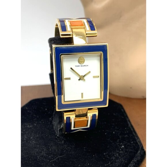 Tory Burch Women's Watch TBW5052 Buddy Quartz Bangle Blue Gold Stainless Steel - Picture 12 of 13